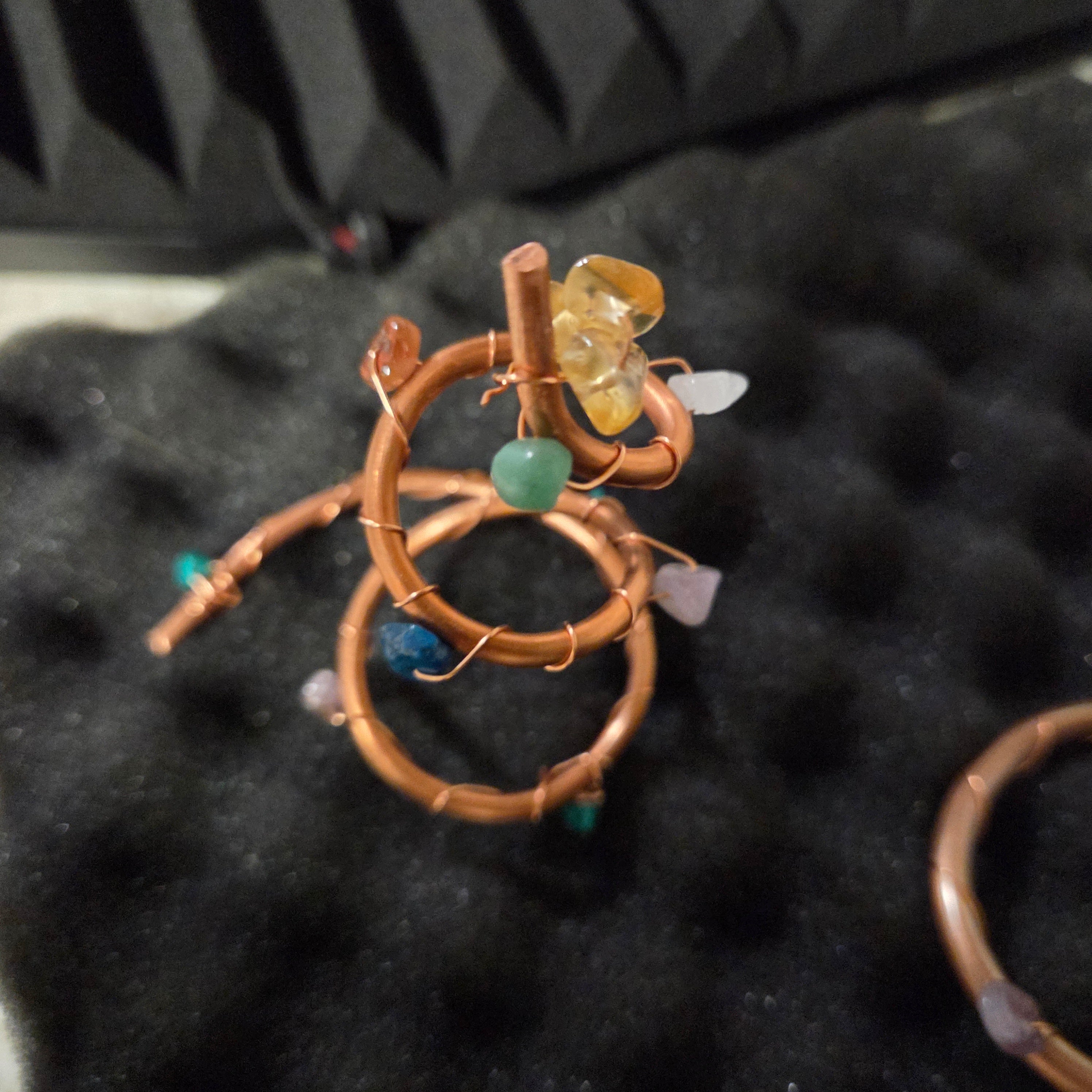 Healing Gem Wrapped Copper Christmas Tree