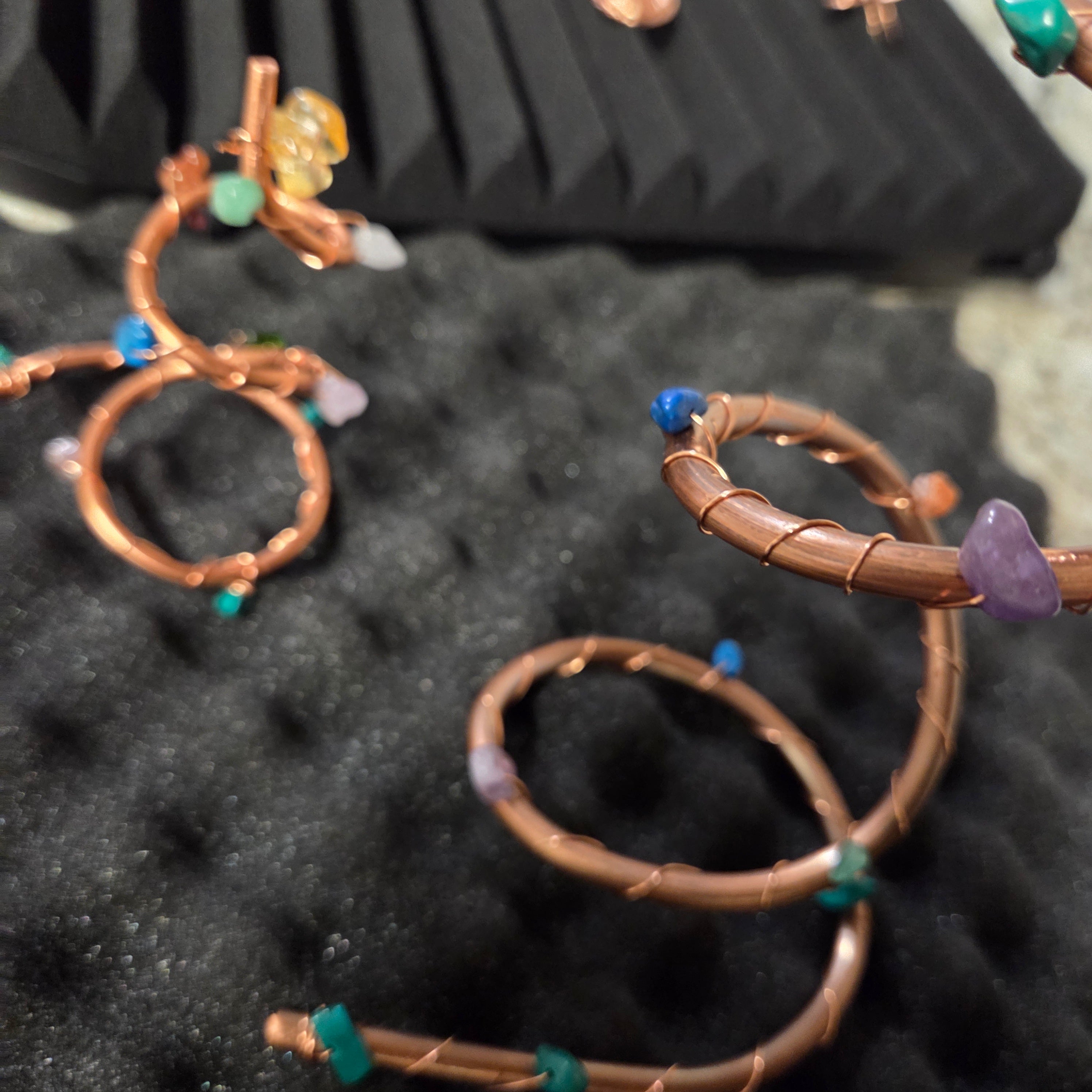 Healing Gem Wrapped Copper Christmas Tree