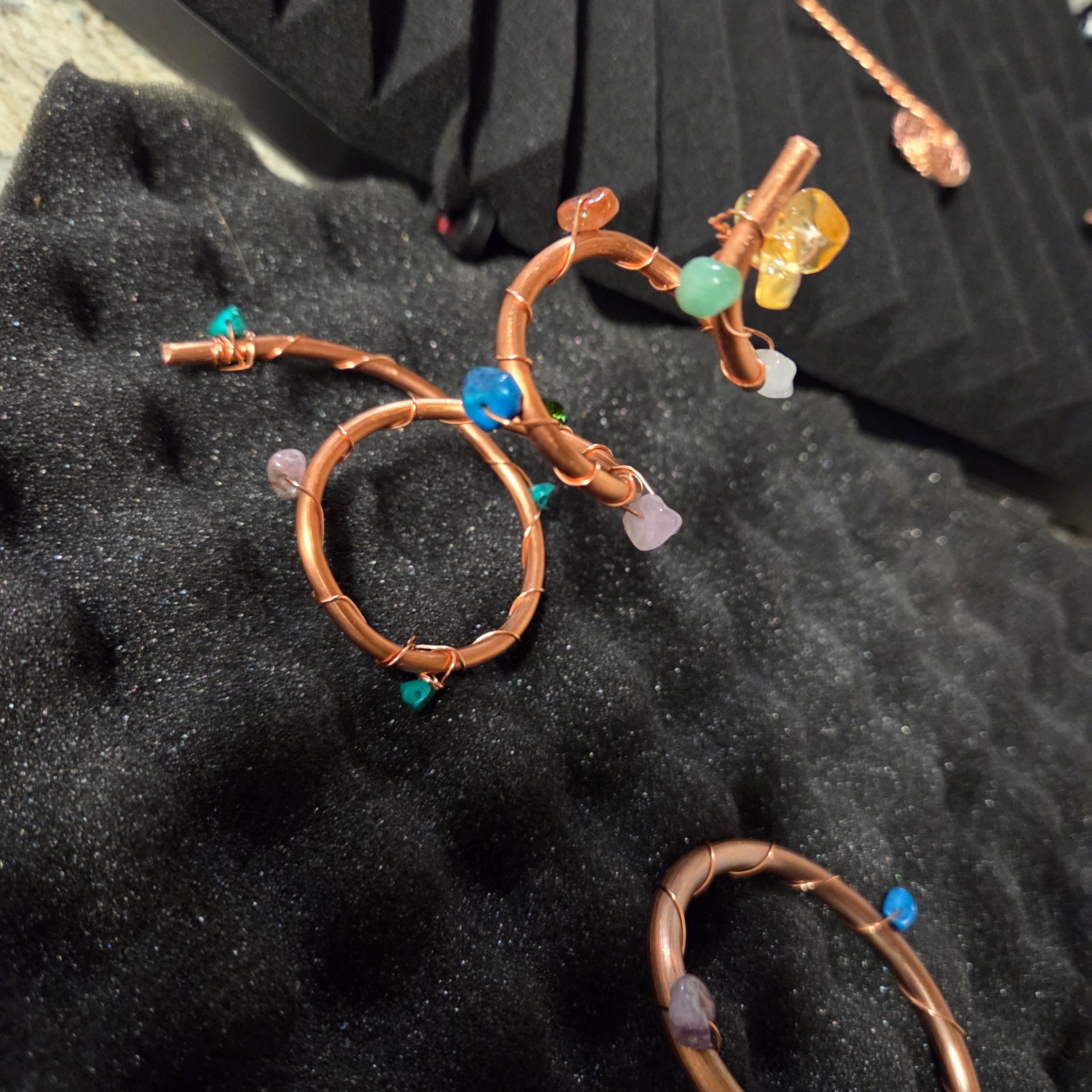 Healing Gem Wrapped Copper Christmas Tree